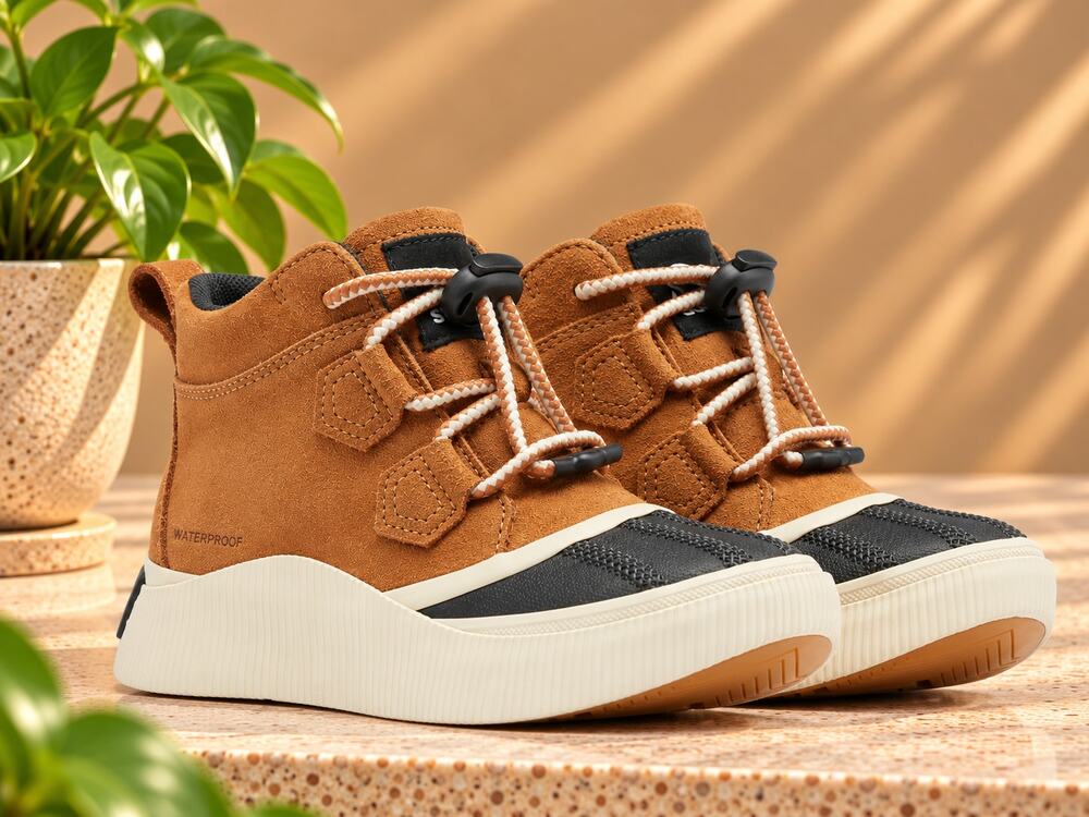 USED Sorel Youth Out N About IV Classic Waterproof Tan / Brown, Size 4